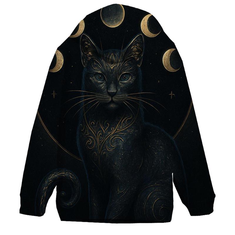 Gilded Eclipse Guardian Cat hoodies fashion