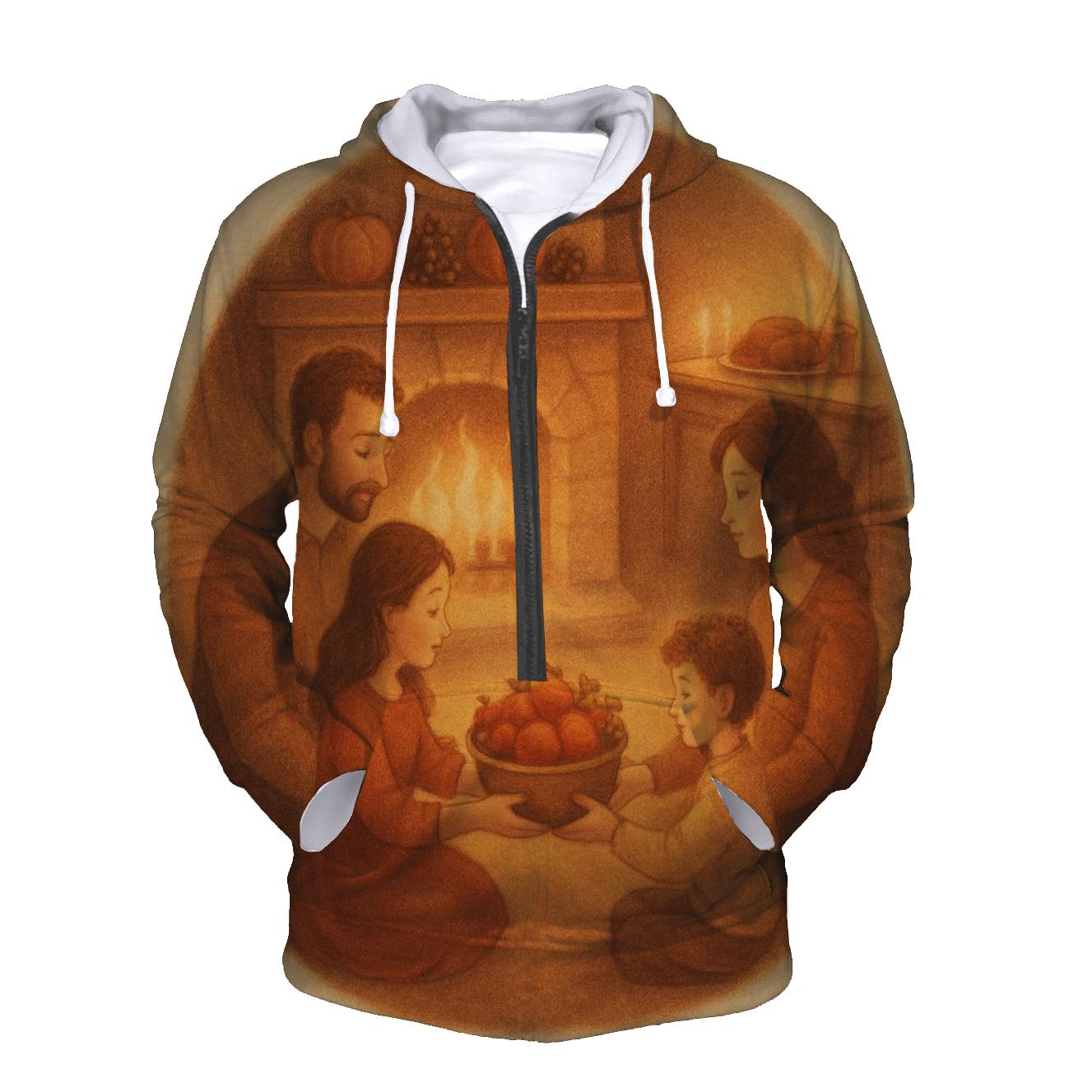 Gratitude Circle By Fireplace designer hoodies