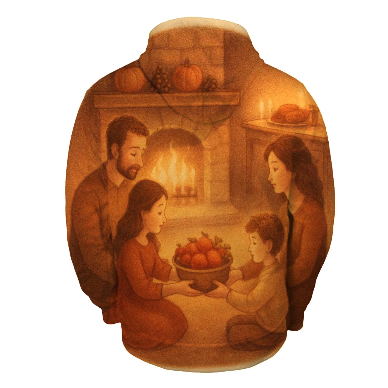 Gratitude Circle By Fireplace designer hoodies