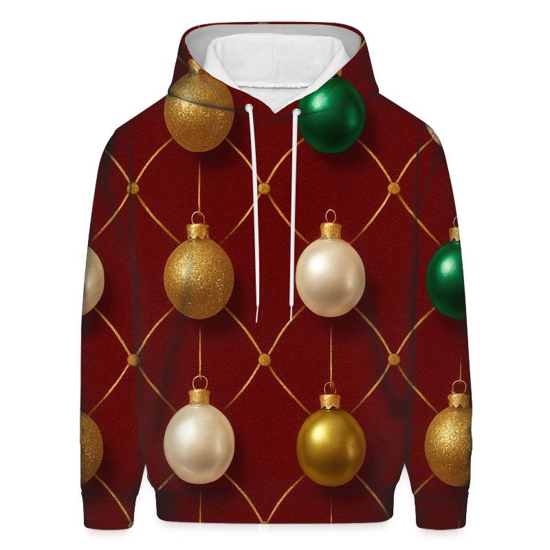 Ornament Lattice Grid On Deep Red Background embroidered hoodies