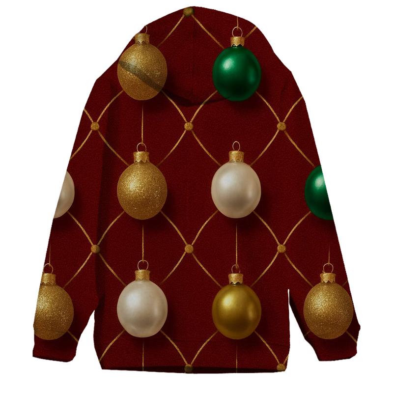 Ornament Lattice Grid On Deep Red Background embroidered hoodies