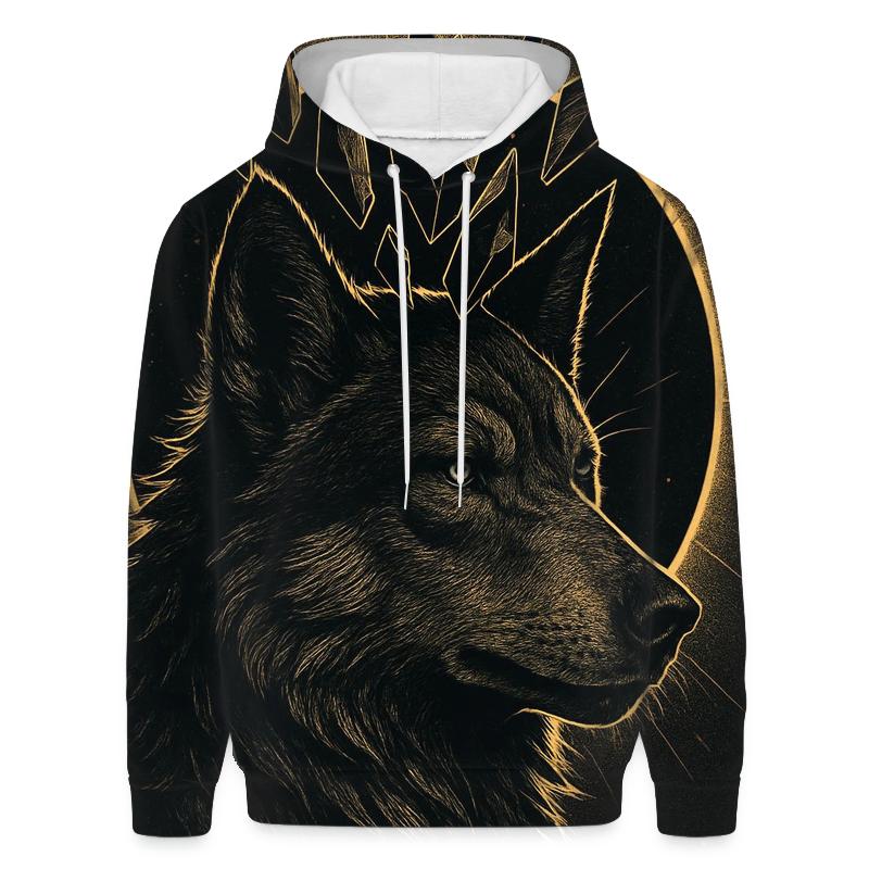 Obsidian Crown Wolf Of Eclipse embroidered hoodies