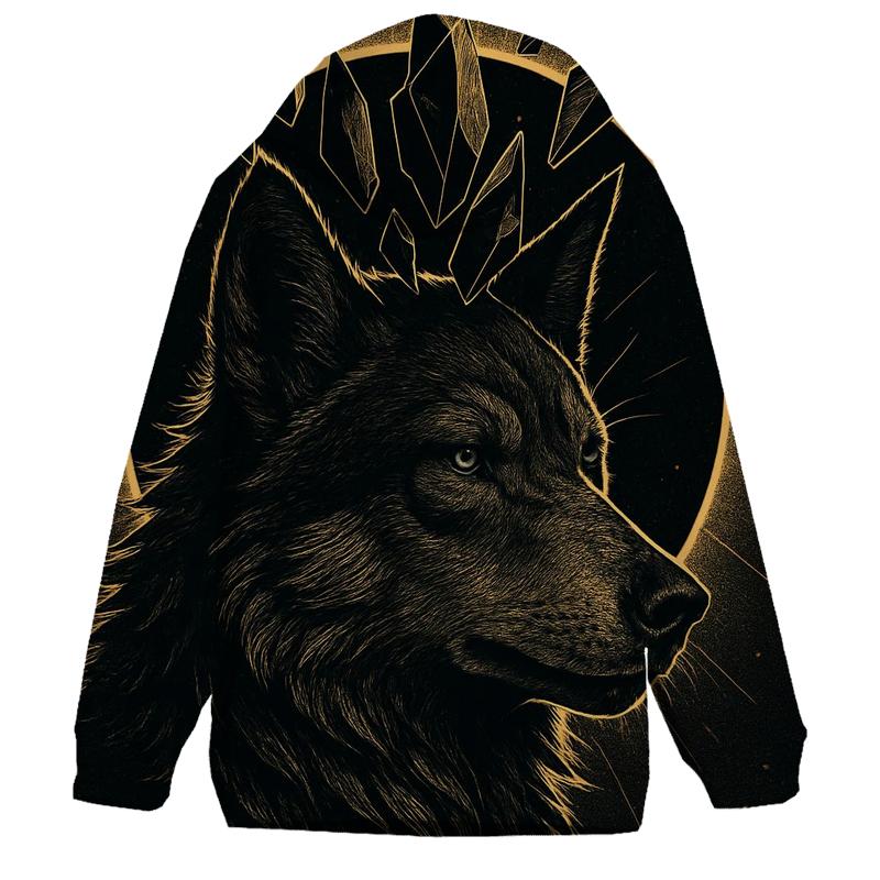 Obsidian Crown Wolf Of Eclipse embroidered hoodies