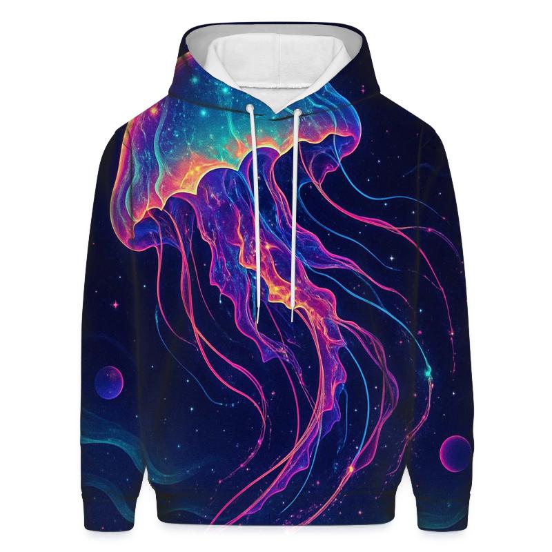 Neon Tide Of The Jelly Nebula graphic hoodies