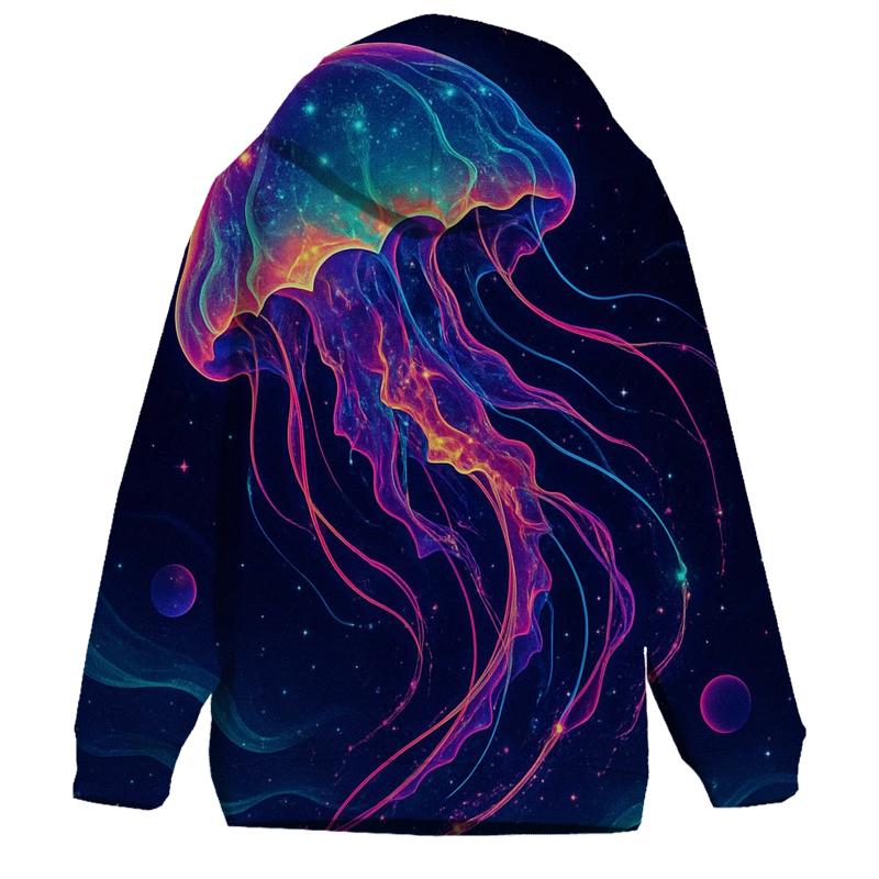 Neon Tide Of The Jelly Nebula graphic hoodies