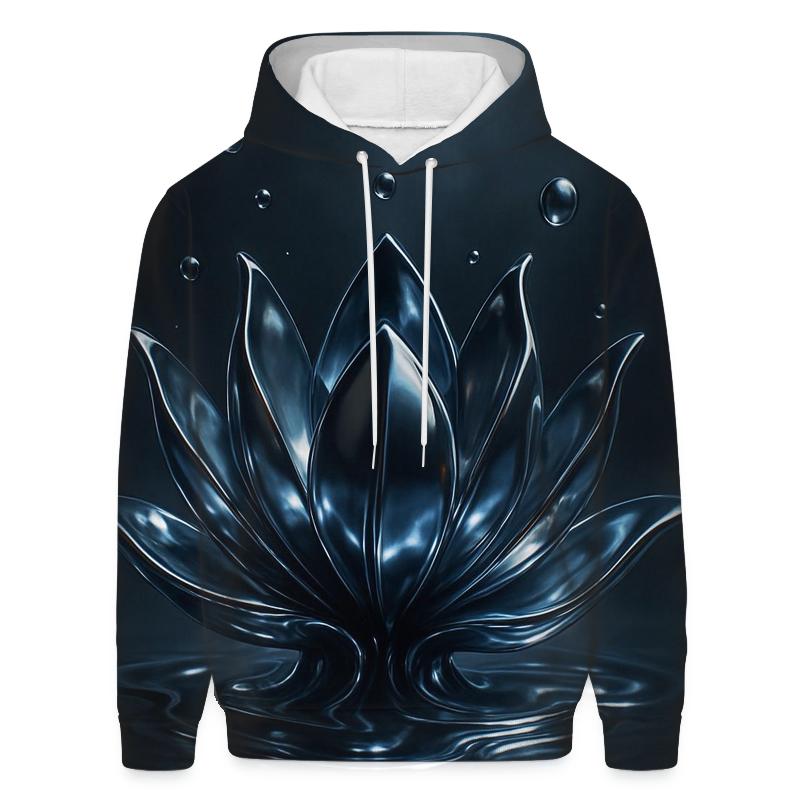 Chrome Lotus Melt Geometry embroidered hoodies