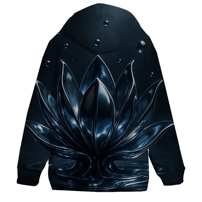 Chrome Lotus Melt Geometry embroidered hoodies