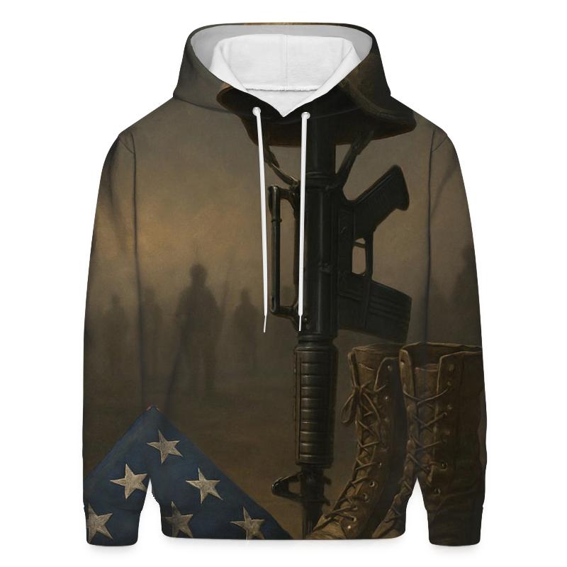 Folded Flag And Silent Rifle Tribute hoodies fashion