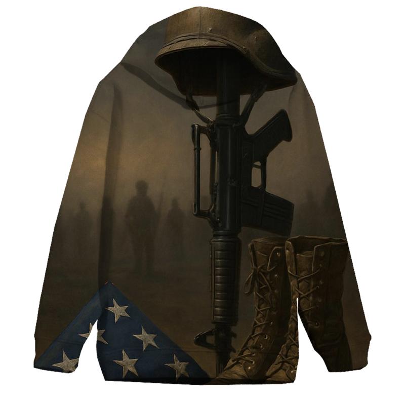 Folded Flag And Silent Rifle Tribute hoodies fashion