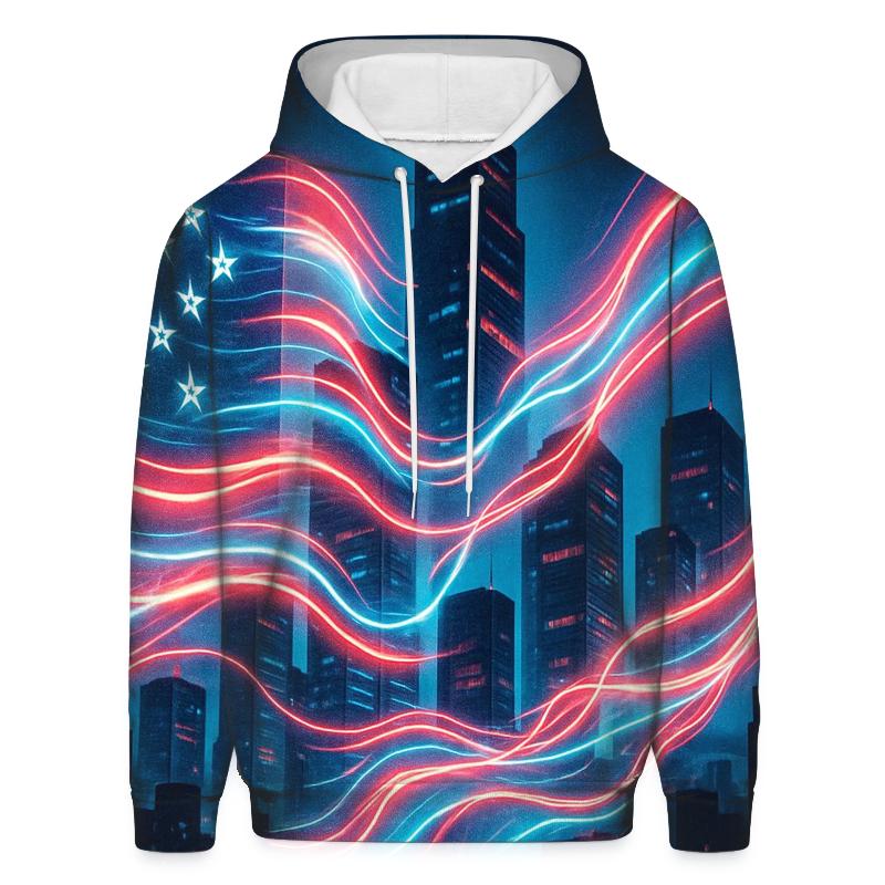 Neon Skyline Flag Drift lightweight hoodies