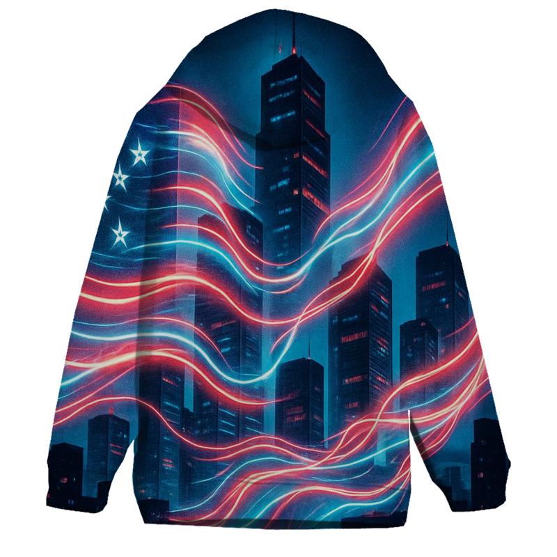 Neon Skyline Flag Drift lightweight hoodies