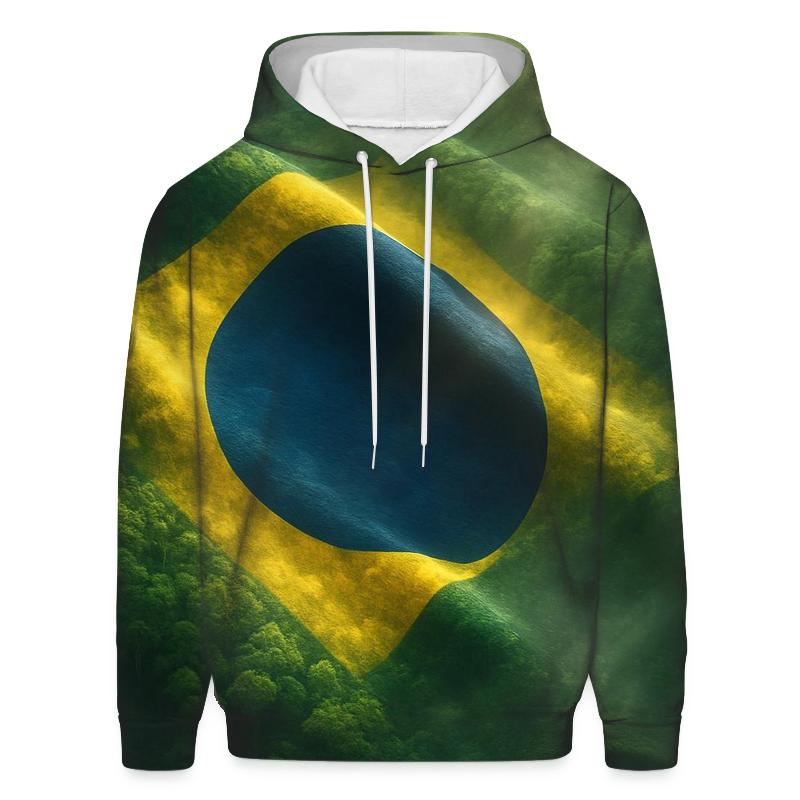 Brazil Rainforest Flag Canopy embroidered hoodies