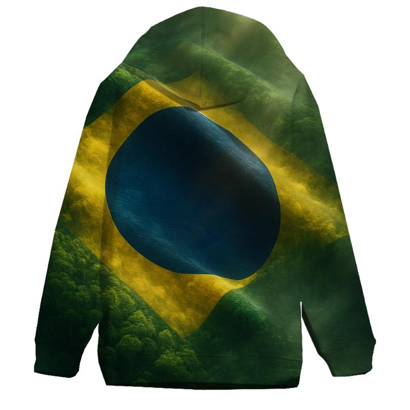 Brazil Rainforest Flag Canopy embroidered hoodies