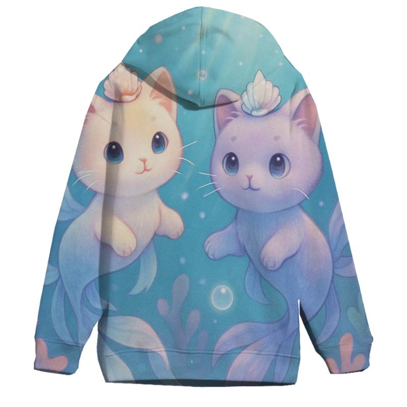 Bubble Reef Mermaid Kittens custom hoodies