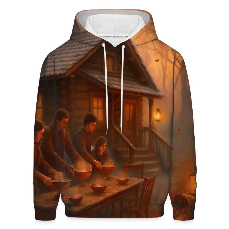 Autumn Cabin Feast Under First Frost designer hoodies
