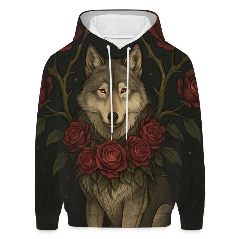 Thorn Bloom Guardian Wolf pullover hoodies
