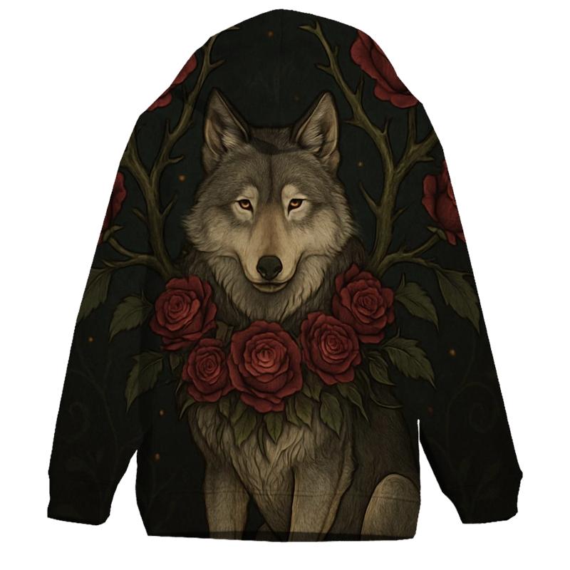 Thorn Bloom Guardian Wolf pullover hoodies