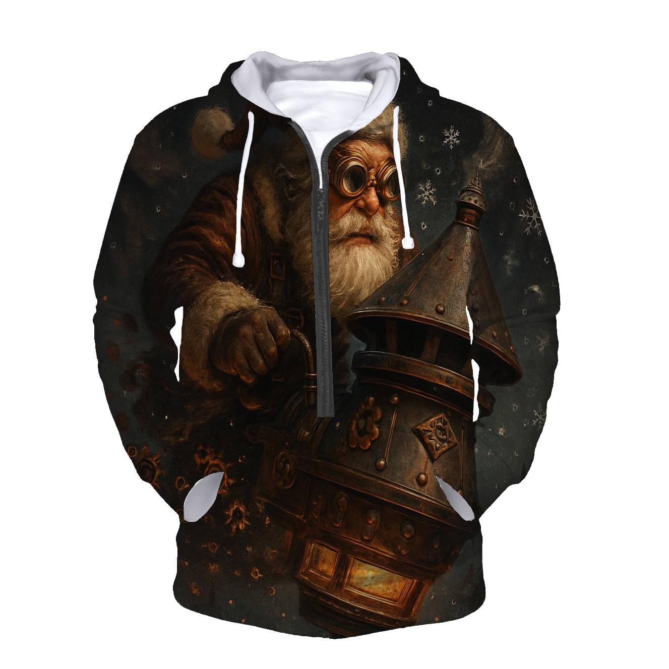Steampunk Chimney Pilot Santa printed hoodies