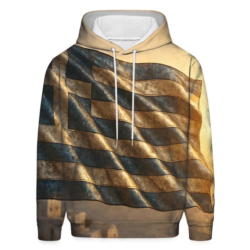 Greece Marble Metallic Flag custom hoodies