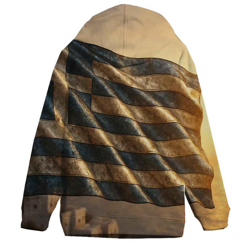 Greece Marble Metallic Flag custom hoodies