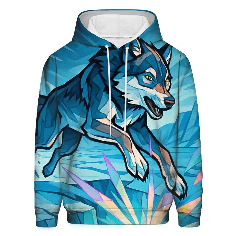 Prismatic Glacier Rift Wolf premium hoodies