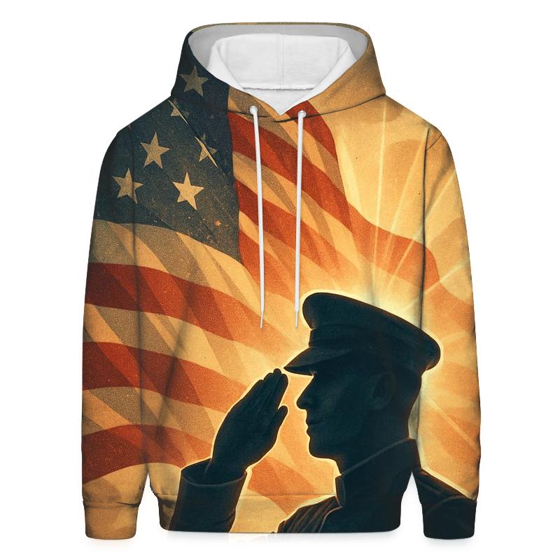 Salute At Sunrise Through Flag Light hoodies fashion