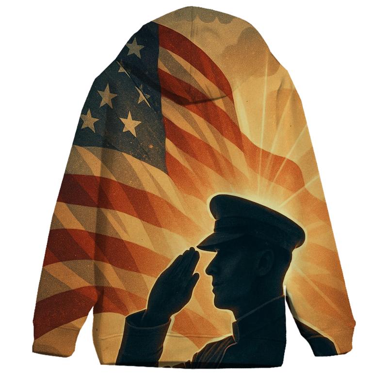Salute At Sunrise Through Flag Light hoodies fashion