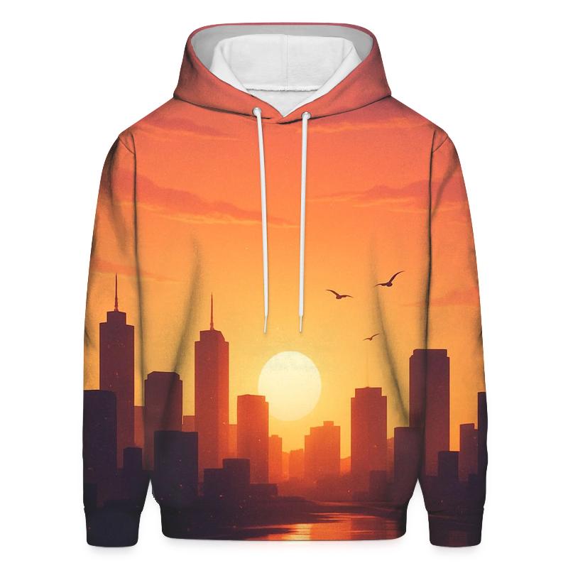 Golden Hour Skyline Drift custom hoodies