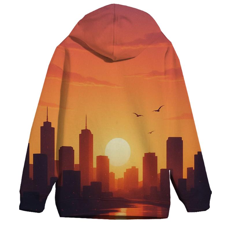 Golden Hour Skyline Drift custom hoodies