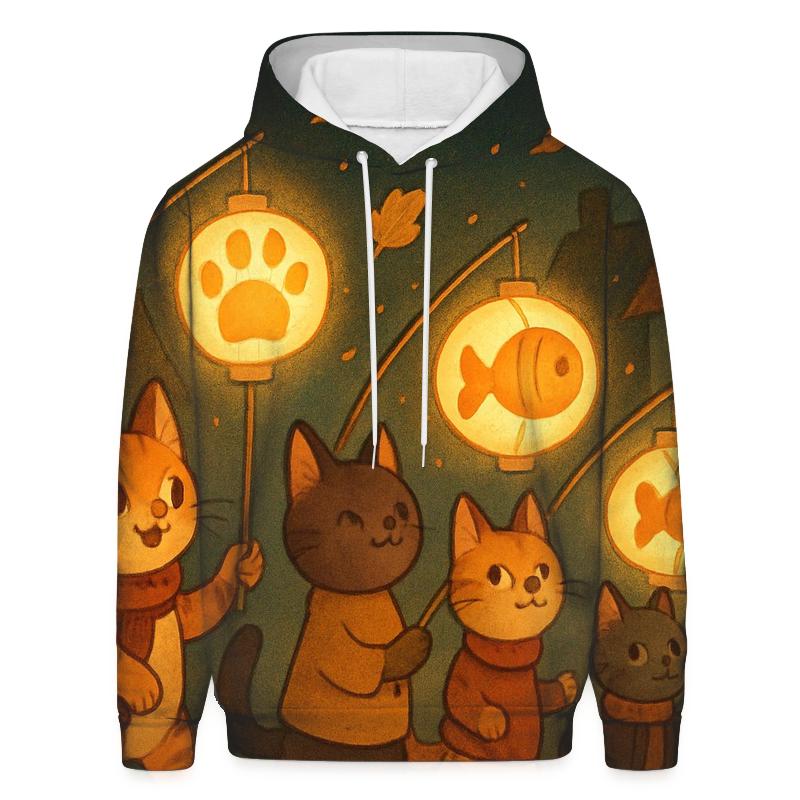 Autumn Lantern Parade Cats graphic hoodies