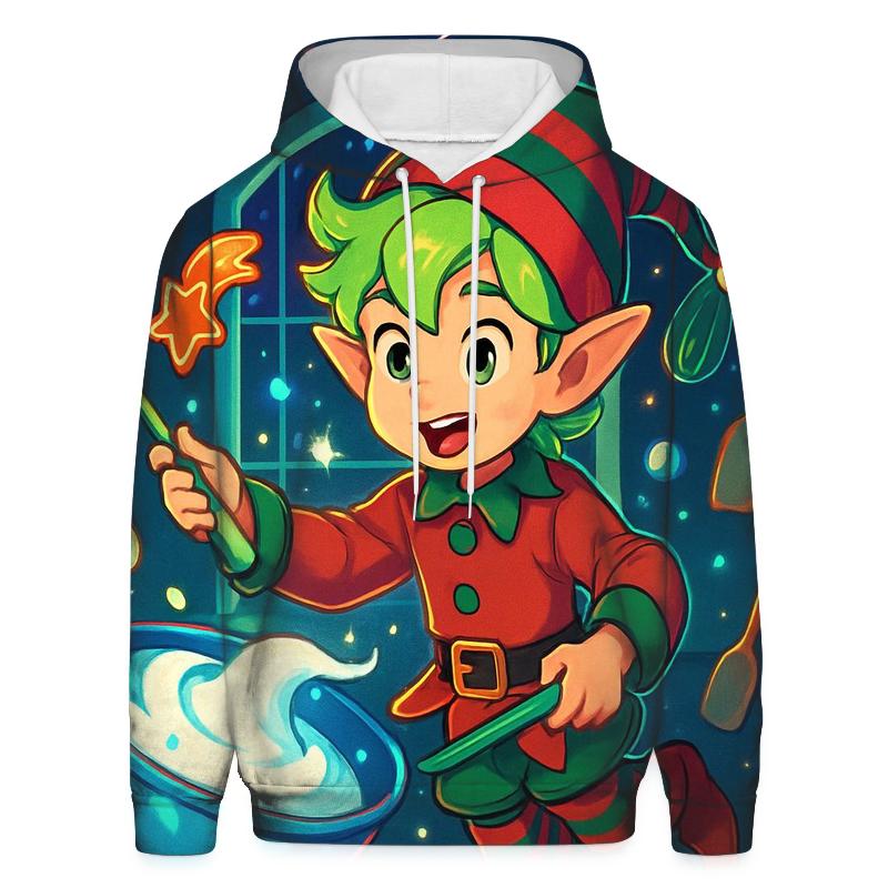 Elf Baking Comet Cookies In Zero Gravity premium hoodies