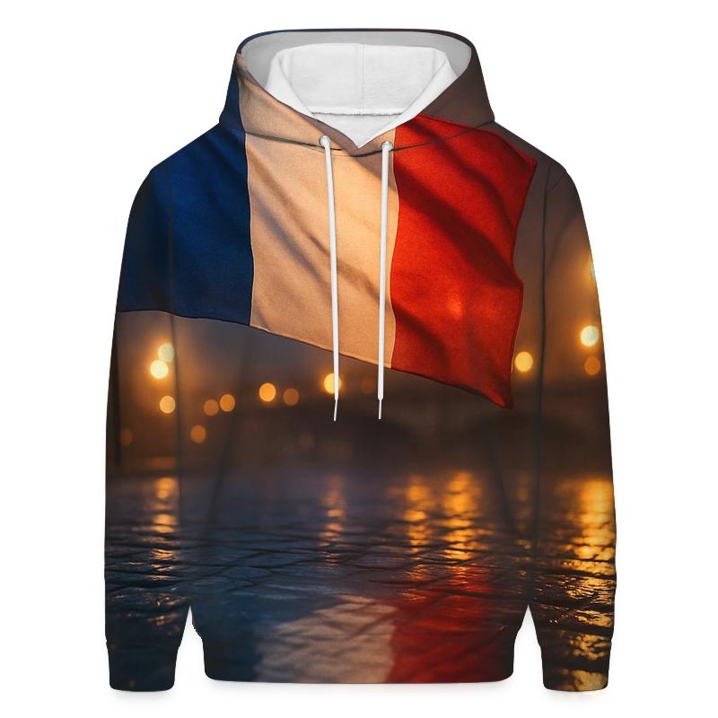 France City Rain Reflection Flag hoodie styles
