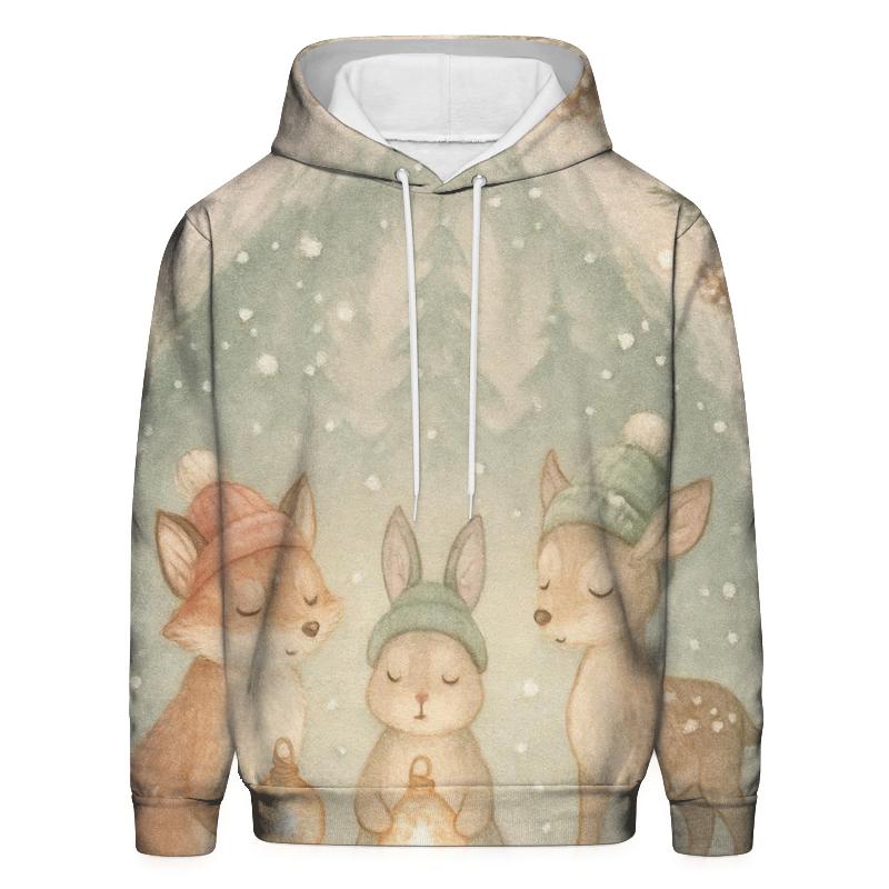 Winter Wildlife Carol In Pine Cathedral hoodie styles