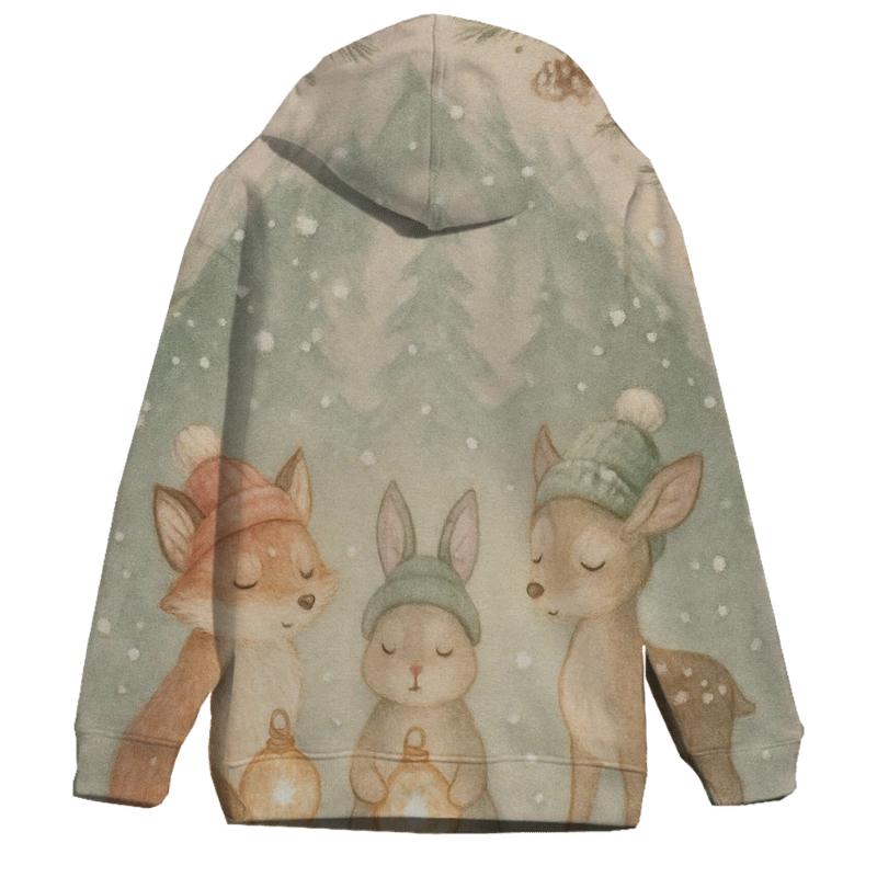 Winter Wildlife Carol In Pine Cathedral hoodie styles