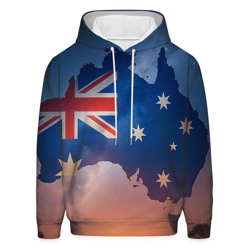 Australia Desert Sky Flag Map heavyweight hoodies