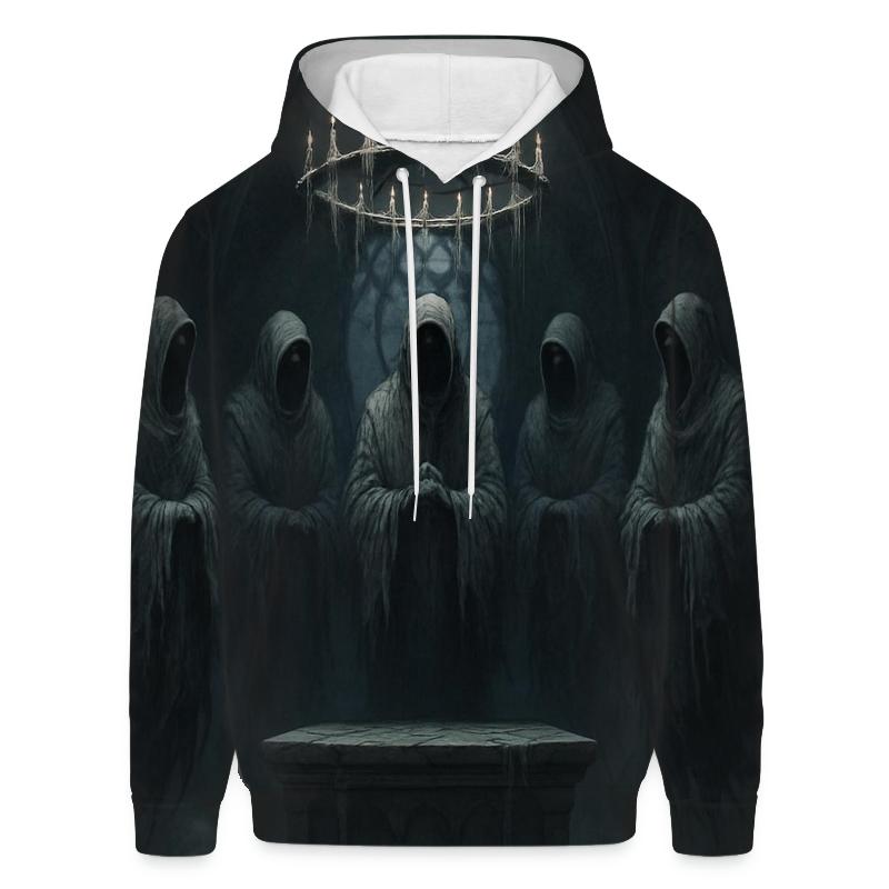 Moonlit Chapel Of The Silent Choir embroidered hoodies