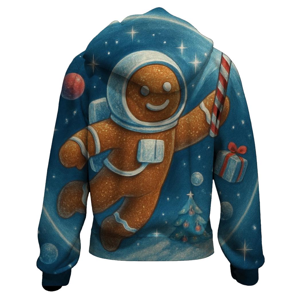 Gingerbread Astronaut Cookie Drift printed hoodies