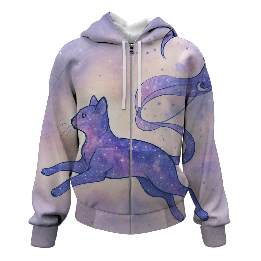 Celestial Kite Runner Cat lightweight hoodies