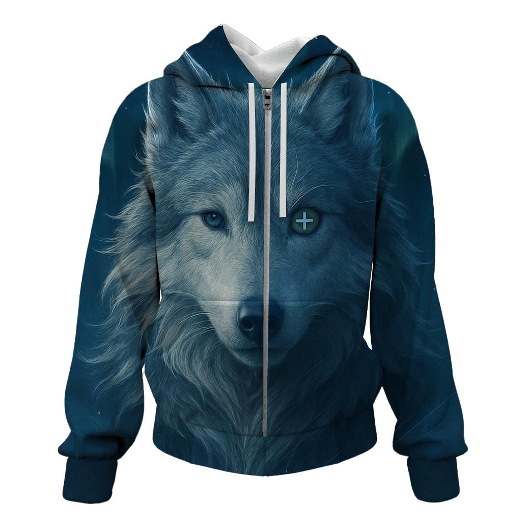 Aurora Compass Wolf Sentinel custom hoodies