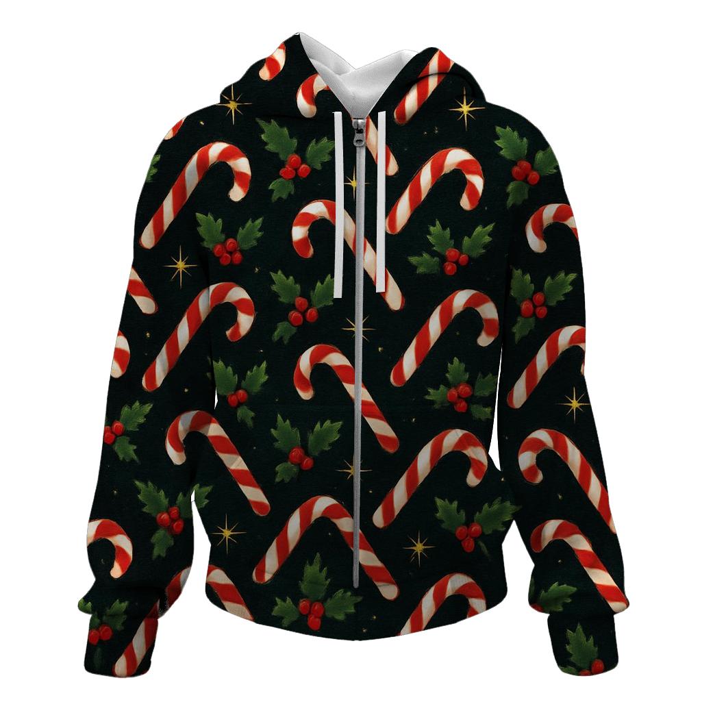 Candy Cane Aurora Chevron On Black Background designer hoodies