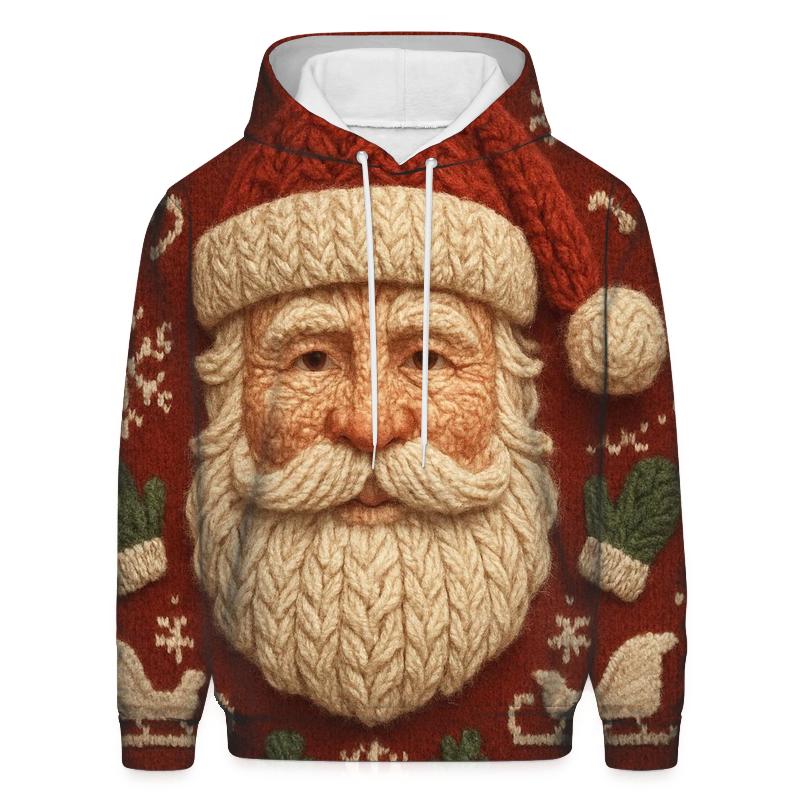 Knitted Pattern Candy Cane Santa hoodie designs
