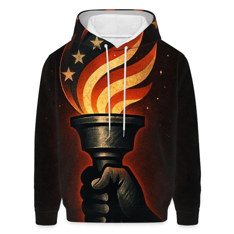 Torch Of Liberty In Steel And Stripes designer hoodies