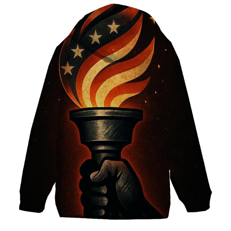 Torch Of Liberty In Steel And Stripes designer hoodies