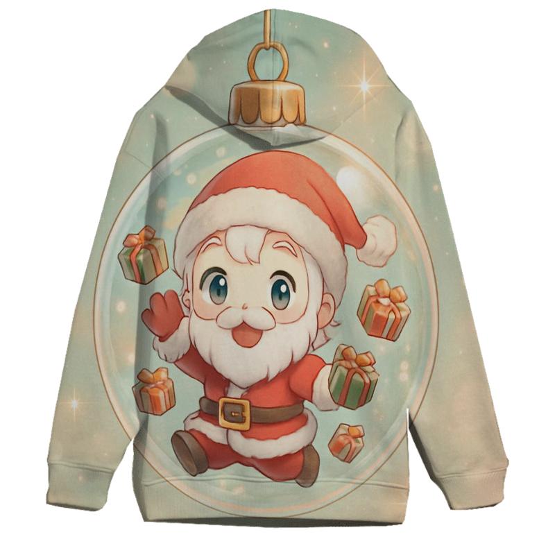 Chibi Santa In Ornament Bubble Float custom hoodies