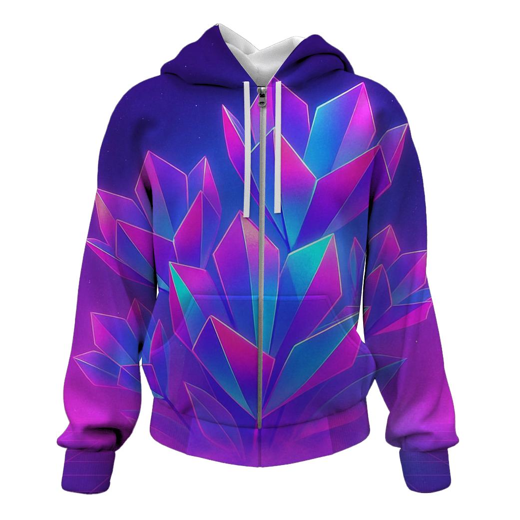 Neon Tidal Prism Garden zip-up hoodies
