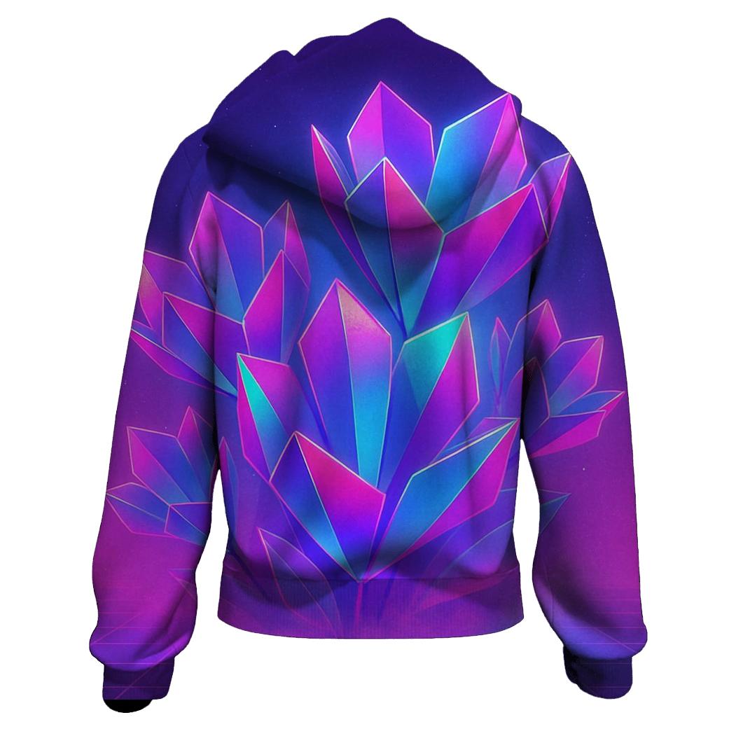 Neon Tidal Prism Garden zip-up hoodies