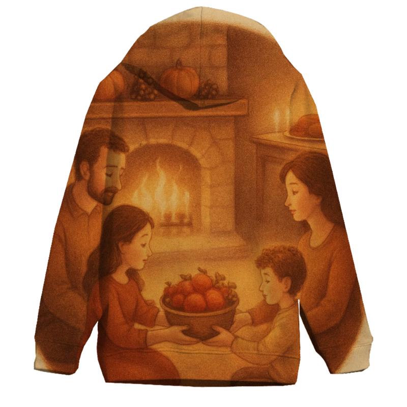 Gratitude Circle By Fireplace pullover hoodies