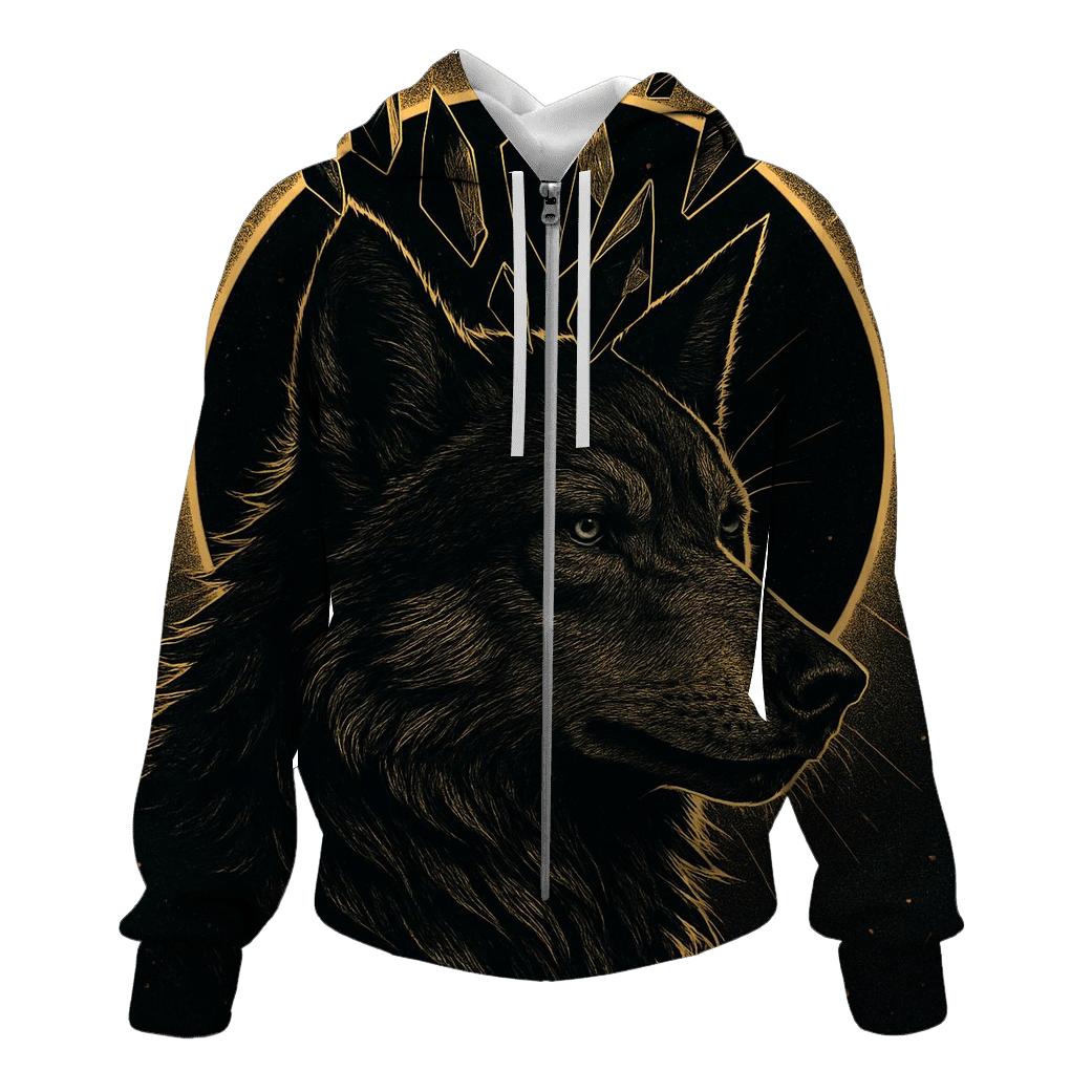 Obsidian Crown Wolf Of Eclipse lightweight hoodies