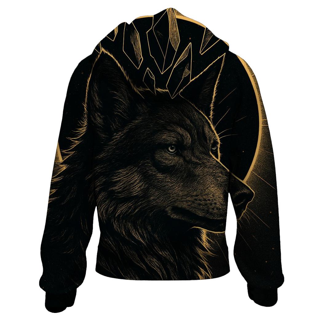 Obsidian Crown Wolf Of Eclipse lightweight hoodies