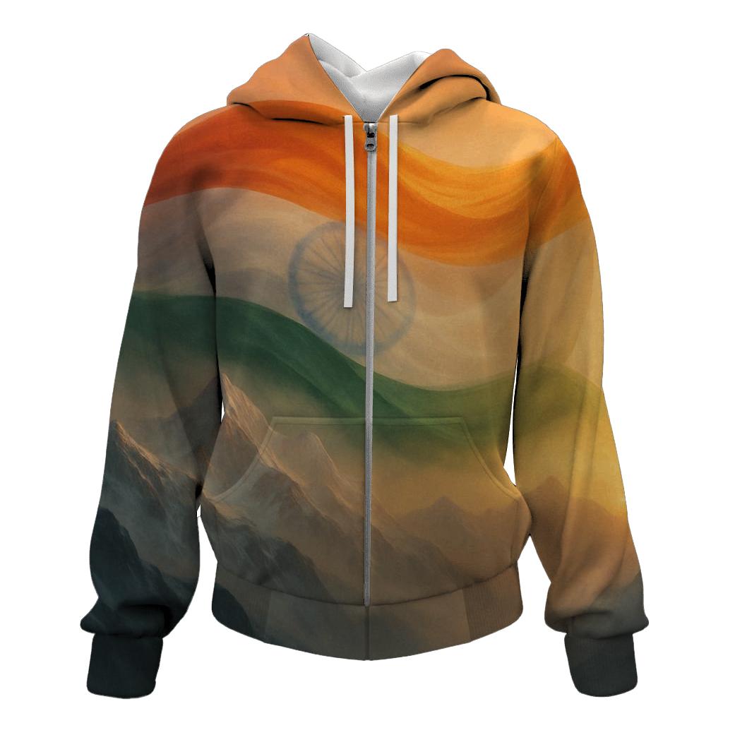 India Mountain Saffron Wave heavyweight hoodies